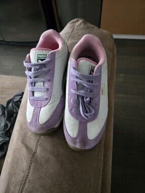 Puma Kids Lavender and White Lace-Up Sneakers